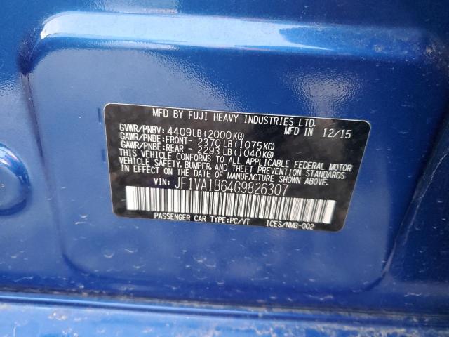 Photo 10 from auction – 2016 SUBARU WRX with VIN JF1VA1B64G9826307