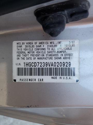 Photo 10 from auction – 1997 HONDA ACCORD LX with VIN 1HGCD7239VA020929