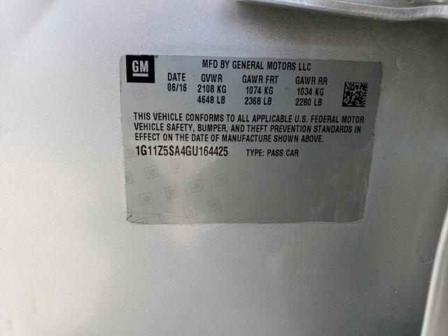 Photo 10 from auction – 2016 CHEVROLET IMPALA LS with VIN 1G11Z5SA4GU164425