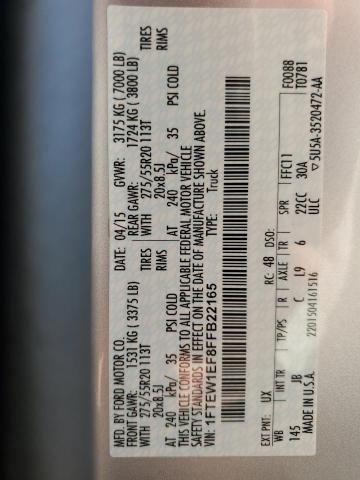 Photo 10 from auction – 2015 FORD F150 SUPER with VIN 1FTEW1EF8FFB22165