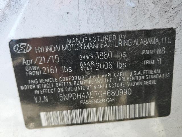 Photo 10 from auction – 2016 HYUNDAI ELANTRA SE with VIN 5NPDH4AE7GH680990
