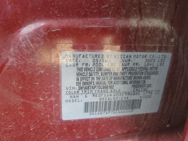 Photo 10 from auction – 2016 NISSAN SENTRA S with VIN 3N1AB7AP7GL666162