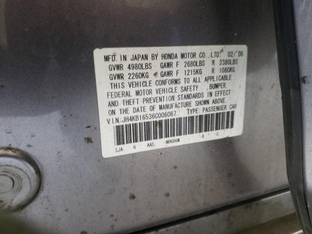 Photo 10 from auction – 2006 ACURA RL with VIN JH4KB16536C006067