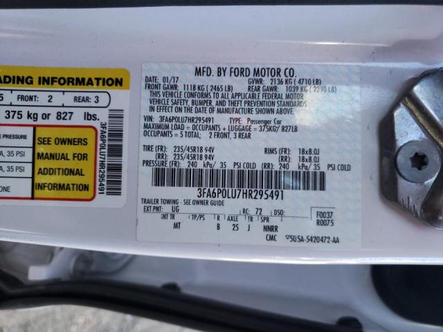 Photo 10 from auction – 2017 FORD FUSION SE with VIN 3FA6P0LU7HR295491