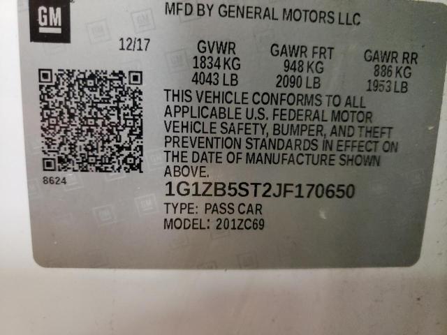 Photo 10 from auction – 2018 CHEVROLET MALIBU LS with VIN 1G1ZB5ST2JF170650