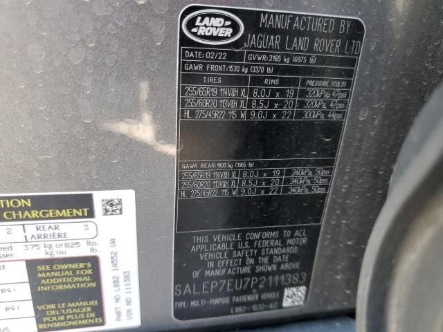 Photo 10 from auction – 2023 LAND ROVER DEFENDER 1 with VIN SALEP7EU7P2111383