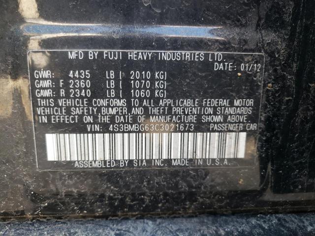 Photo 10 from auction – 2012 SUBARU LEGACY 2.5 with VIN 4S3BMBG63C3021673