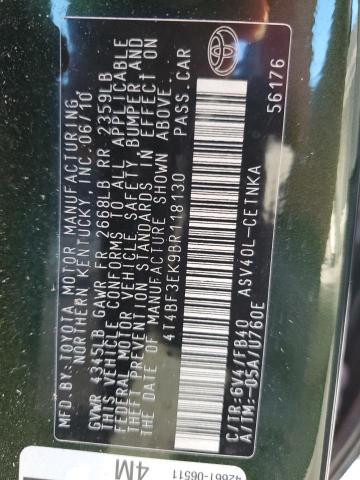 Photo 10 from auction – 2011 TOYOTA CAMRY BASE with VIN 4T4BF3EK9BR118130