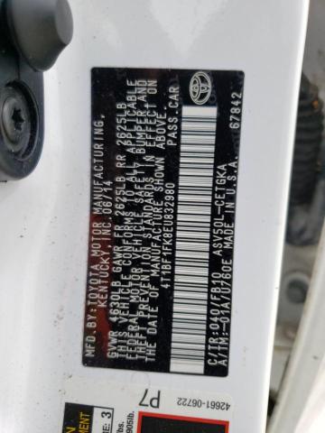 Photo 10 from auction – 2014 TOYOTA CAMRY L with VIN 4T1BF1FK8EU832980