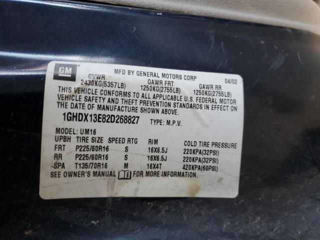 Photo 10 from auction – 2002 OLDSMOBILE SILHOUETTE with VIN 1GHDX13E82D268827