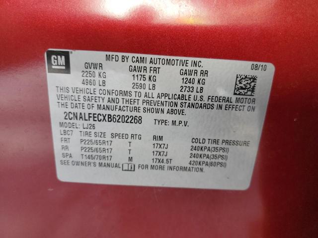 Photo 10 from auction – 2011 CHEVROLET EQUINOX LT with VIN 2CNALFECXB6202268