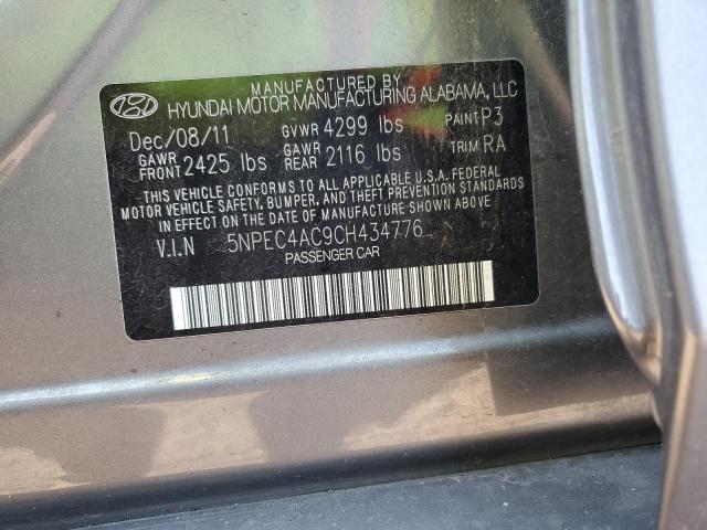 Photo 10 from auction – 2012 HYUNDAI SONATA SE with VIN 5NPEC4AC9CH434776