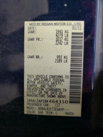 Photo 10 from auction – 2011 NISSAN ALTIMA BAS with VIN 1N4AL2AP1BN464350