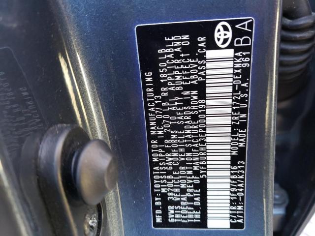 Photo 10 from auction – 2014 TOYOTA COROLLA L with VIN 5YFBURHE3EP000198