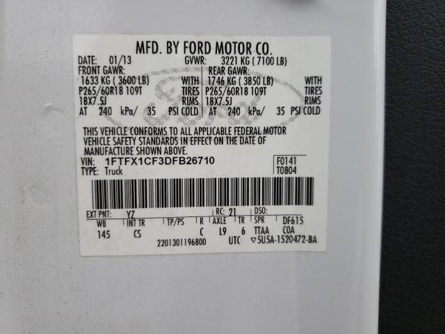 Photo 10 from auction – 2013 FORD F150 SUPER with VIN 1FTFX1CF3DFB26710