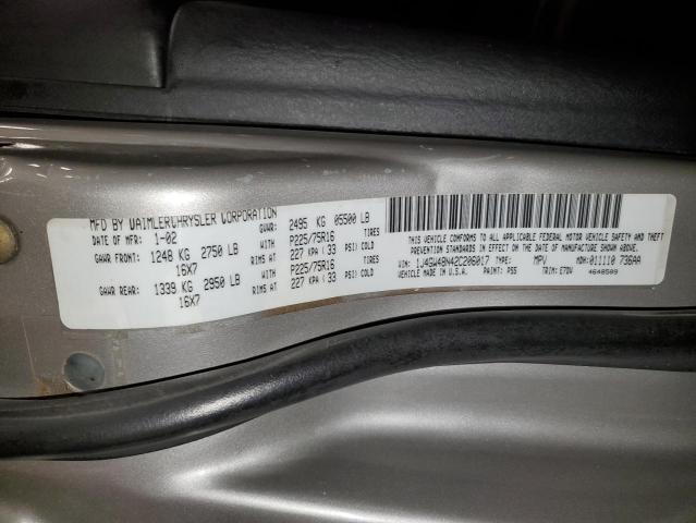 Photo 10 from auction – 2002 JEEP GRAND CHER with VIN 1J4GW48N42C206017