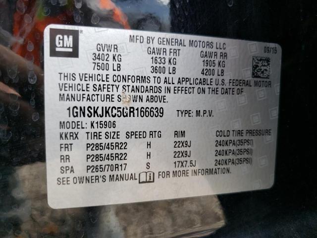 Photo 10 from auction – 2016 CHEVROLET SUBURBAN K with VIN 1GNSKJKC5GR166639