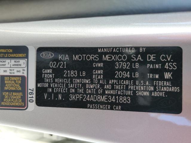 Photo 10 from auction – 2021 KIA FORTE FE with VIN 3KPF24AD8ME341883