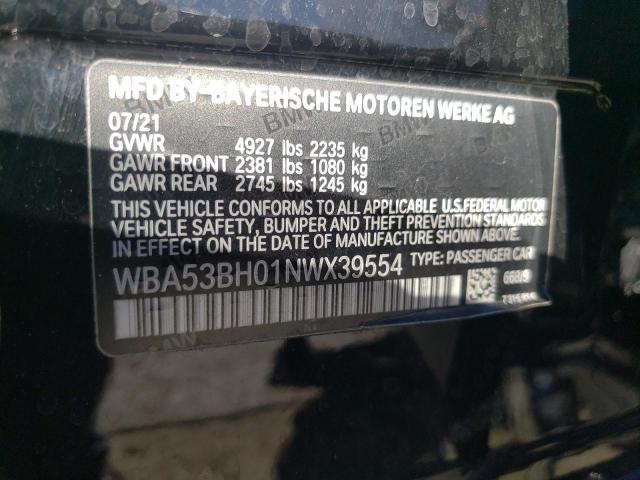 Photo 10 from auction – 2022 BMW 530 I with VIN WBA53BH01NWX39554
