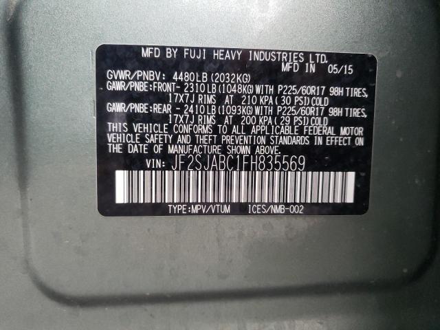 Photo 10 from auction – 2015 SUBARU FORESTER 2 with VIN JF2SJABC1FH835569