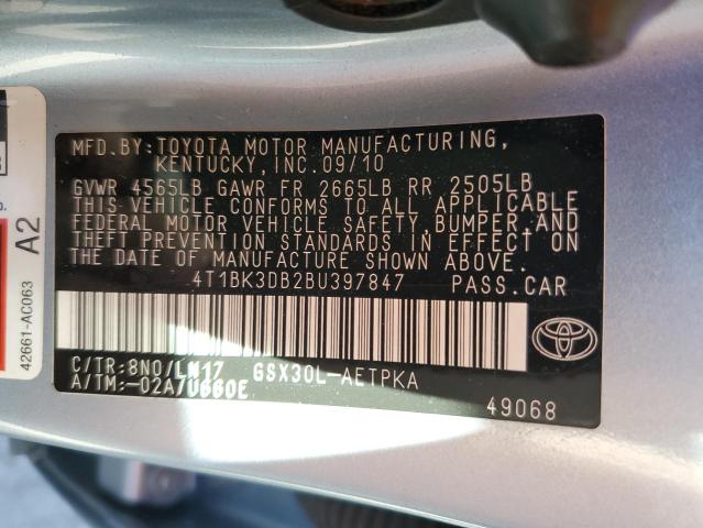 Photo 10 from auction – 2011 TOYOTA AVALON BAS with VIN 4T1BK3DB2BU397847