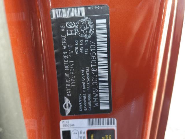 Photo 10 from auction – 2011 MINI COOPER with VIN WMWSU3C51BT095107
