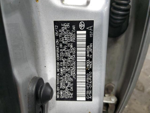 Photo 10 from auction – 2012 TOYOTA PRIUS with VIN JTDKN3DU6C1547605