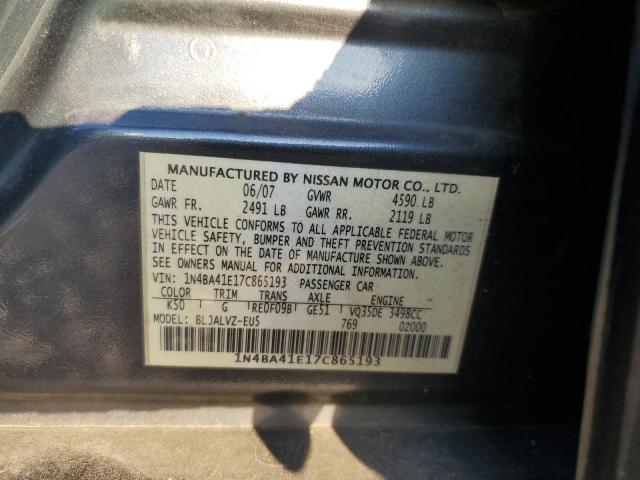Photo 10 from auction – 2007 NISSAN MAXIMA SE with VIN 1N4BA41E17C865193