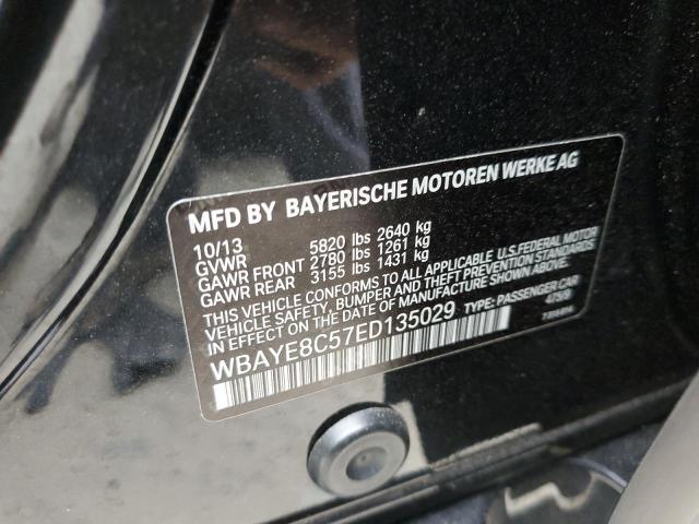 Photo 10 from auction – 2014 BMW 750 LI with VIN WBAYE8C57ED135029