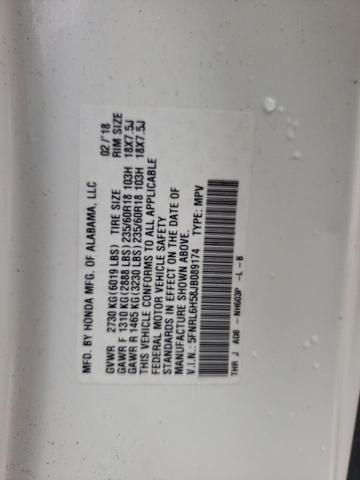 Photo 10 from auction – 2018 HONDA ODYSSEY EX with VIN 5FNRL6H58JB089174