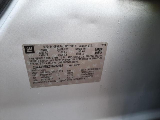 Photo 10 from auction – 2015 GMC TERRAIN SL with VIN 2GKALMEK5F6202558
