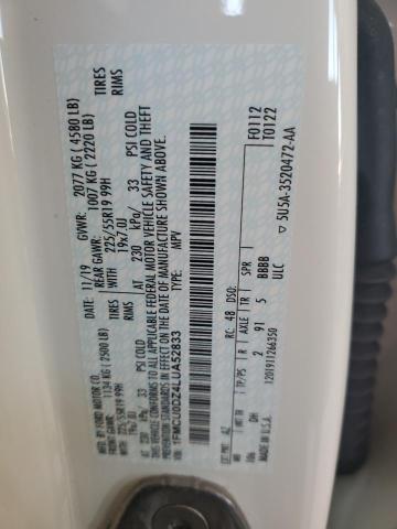 Photo 10 from auction – 2020 FORD ESCAPE TIT with VIN 1FMCU0DZ4LUA52833