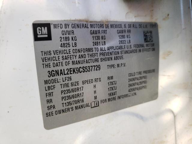 Photo 10 from auction – 2012 CHEVROLET CAPTIVA SP with VIN 3GNAL2EK9CS537729