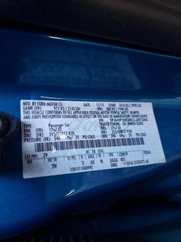 Photo 10 from auction – 2012 FORD FOCUS SEL with VIN 1FAHP3M28CL287284