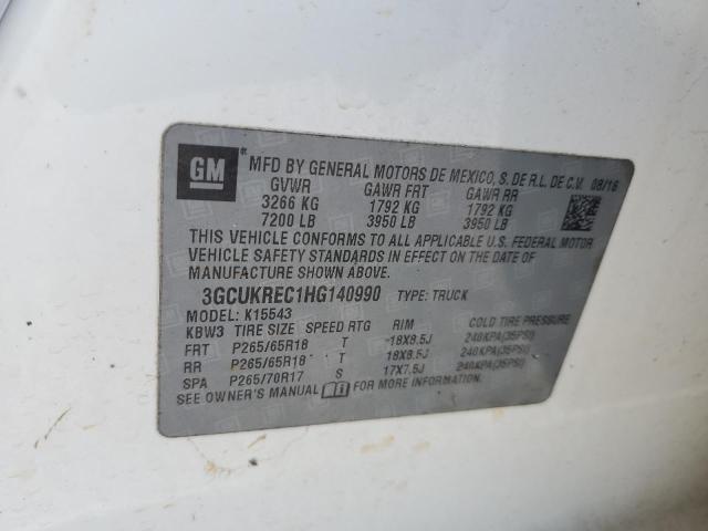 Photo 10 from auction – 2017 CHEVROLET SILVERADO with VIN 3GCUKREC1HG140990