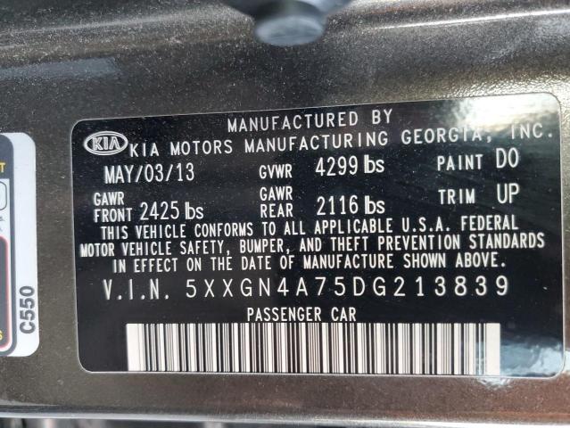 Photo 10 from auction – 2013 KIA OPTIMA EX with VIN 5XXGN4A75DG213839