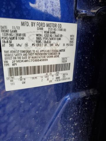 Photo 10 from auction – 2013 FORD EDGE LIMIT with VIN 2FMDK4KC7DBB45899