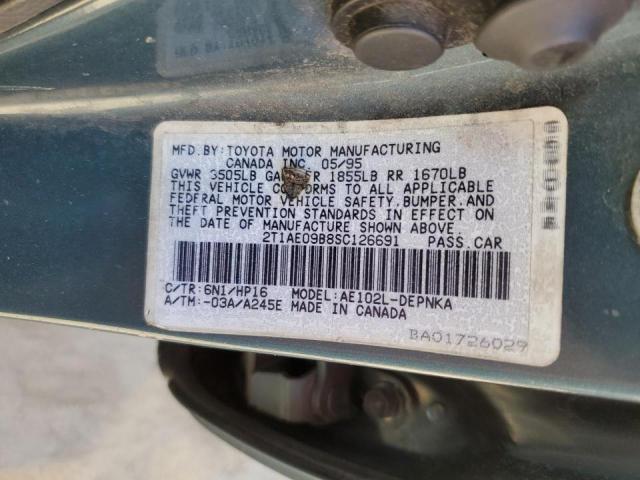 Photo 10 from auction – 1995 TOYOTA COROLLA with VIN 2T1AE09B8SC126691