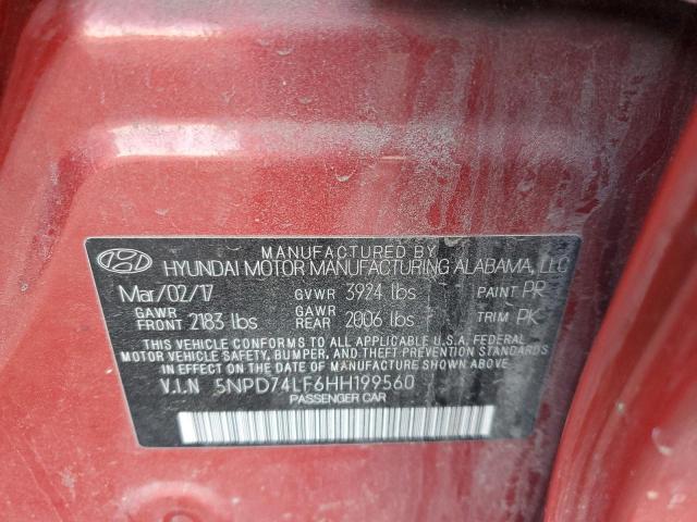 Photo 10 from auction – 2017 HYUNDAI ELANTRA with VIN 5NPD74LF6HH199560