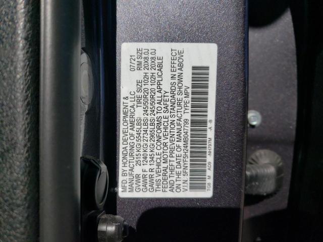 Photo 10 from auction – 2021 HONDA PILOT SE with VIN 5FNYF5H24MB047799