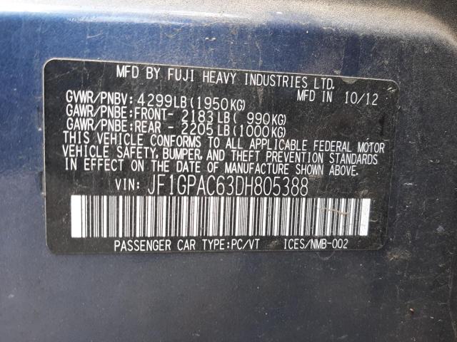 Photo 10 from auction – 2013 SUBARU IMPREZA PR with VIN JF1GPAC63DH805388