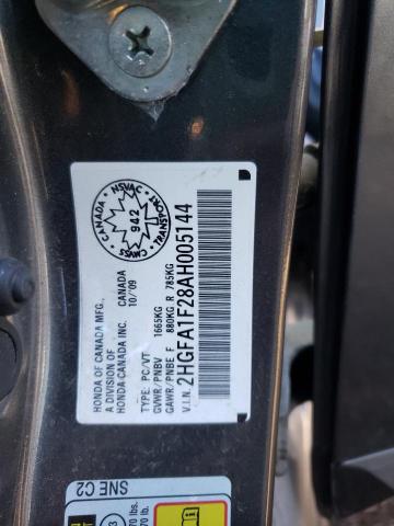 Photo 10 from auction – 2010 HONDA CIVIC DX with VIN 2HGFA1F28AH005144