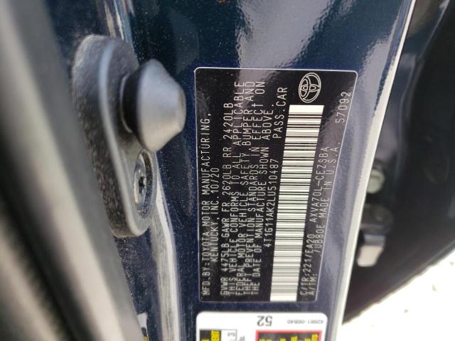 Photo 10 from auction – 2020 TOYOTA CAMRY SE with VIN 4T1G11AK2LU510487
