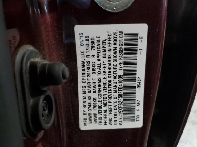 Photo 10 from auction – 2015 HONDA CIVIC LX with VIN 19XFB2F58FE041009