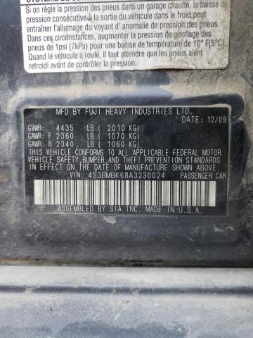 Photo 10 from auction – 2010 SUBARU LEGACY 2.5 with VIN 4S3BMBK68A3230024