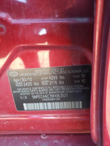 Photo 10 from auction – 2011 HYUNDAI SONATA SE with VIN 5NPEC4AC7BH063521
