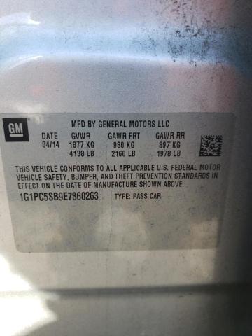 Photo 10 from auction – 2014 CHEVROLET CRUZE LT with VIN 1G1PC5SB9E7360263