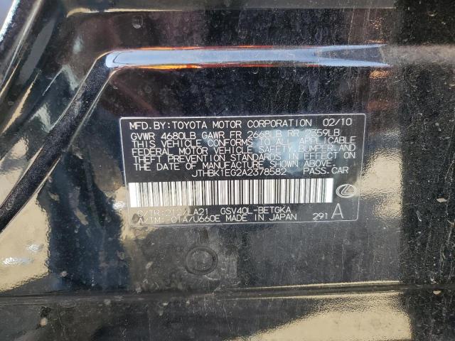 Photo 10 from auction – 2010 LEXUS ES 350 with VIN JTHBK1EG2A2378582