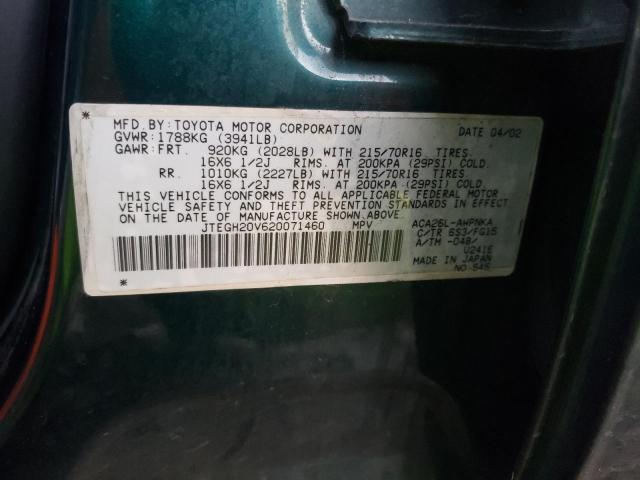Photo 10 from auction – 2002 TOYOTA RAV4 with VIN JTEGH20V620071460