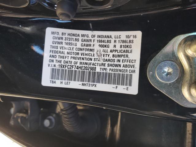 Foto 10 de la subasta – 2017 HONDA CIVIC EX con VIN 19XFC2F74HE202988